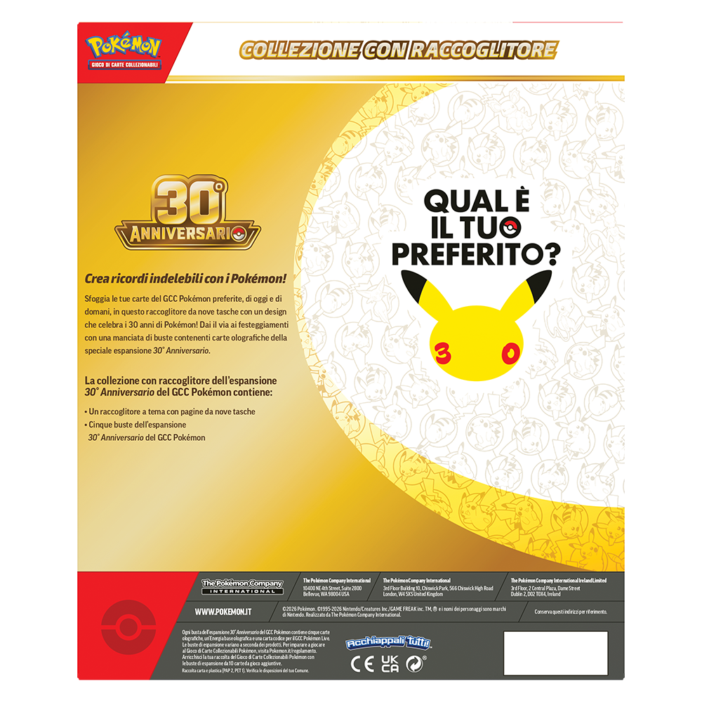 POKEMON - 30° ANNIVERSARIO - COLLEZIONE CON RACCOGLITORE (ITA)