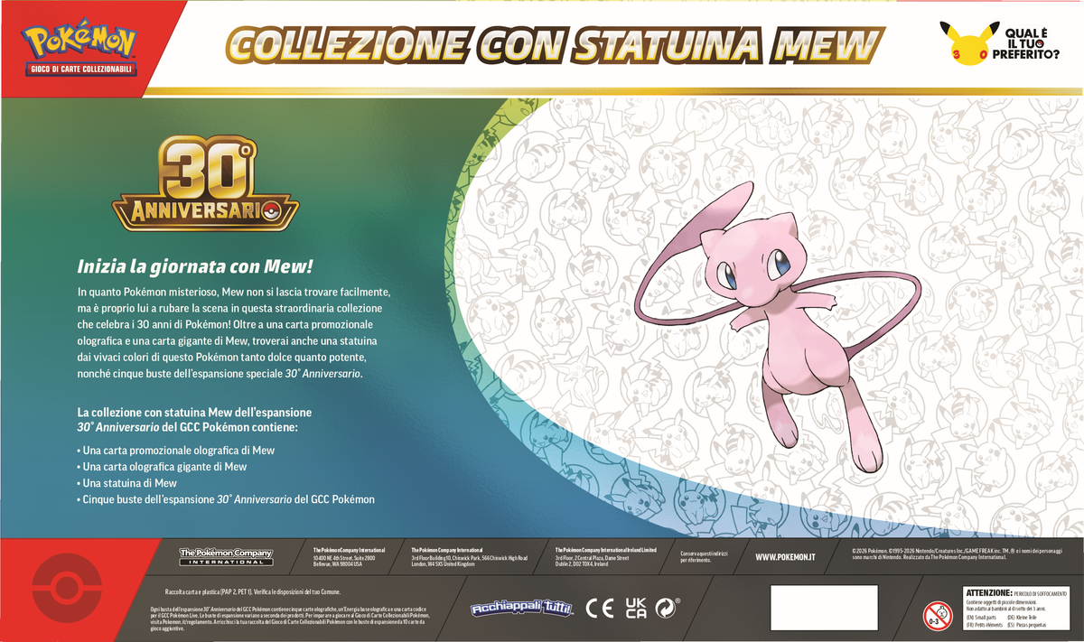 Pokémon - 30° Anniversario -   Collezione con statuina Mew (ITA)