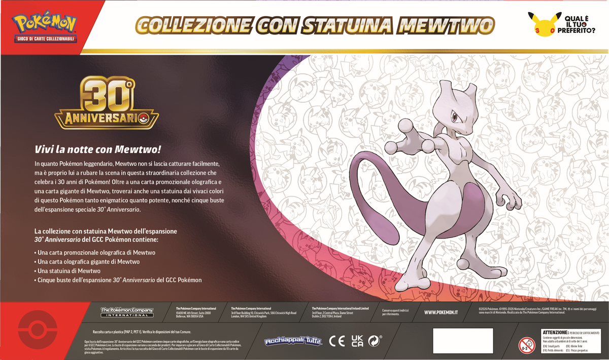 Pokémon - 30° Anniversario -   Collezione con statuina Mewtwo (ITA)