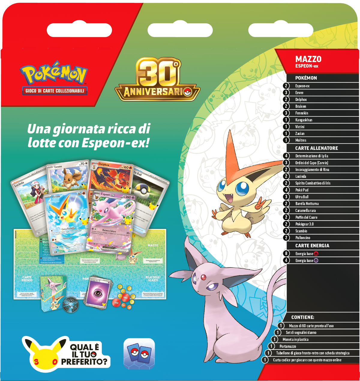 Pokémon - 30° Anniversario -  Mazzo lotte Espeon-ex (ITA)
