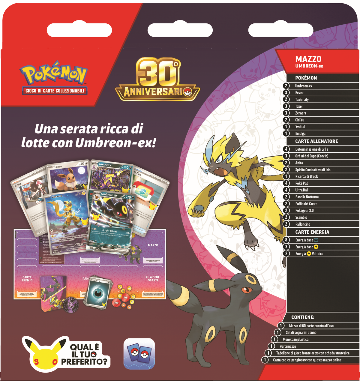 Pokémon - 30° Anniversario -  Mazzo lotte Umbreon-ex (ITA)