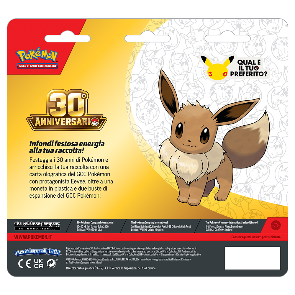 POKEMON - 30° ANNIVERSARIO - COLLEZIONE CON MONETA - EEVEE (ITA)